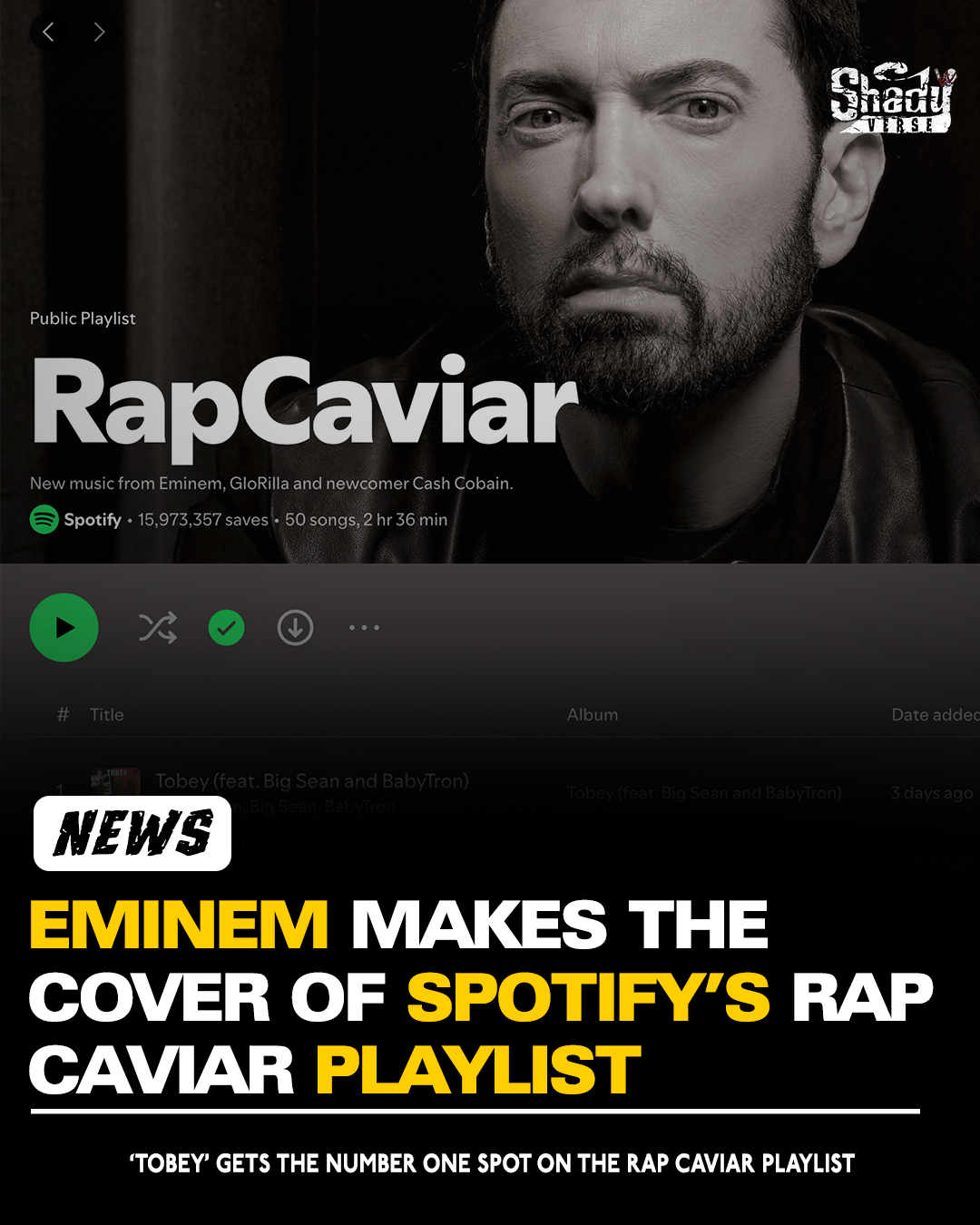 Eminem on the cover of Spotify's RapCaviar playlist / Eminem na capa da  playlist RapCaviar do Spotify - Eminem Brasil